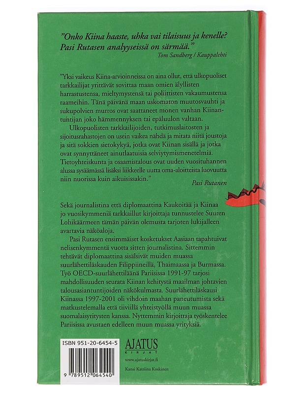 Iso lohikäärme : Kiina-raportti - Pasi Rutanen - Elämäkerrat ja muistelmat - 10105457424 - 1