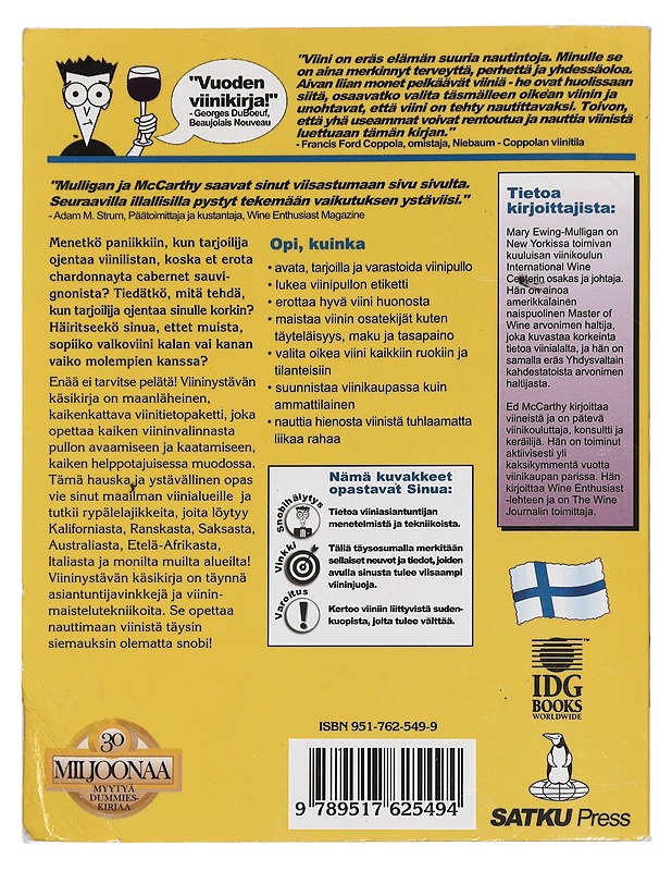 Viinit for dummies : viininystävän käsikirja - McCarthy, Ed - Tietokirjat ja oppaat - 10105457460 - 1