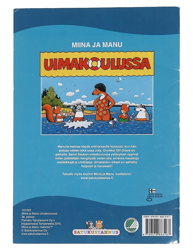 Miina ja Manu uimakoulussa - Teutori - Lastenkirjat - 10105457576 - 1