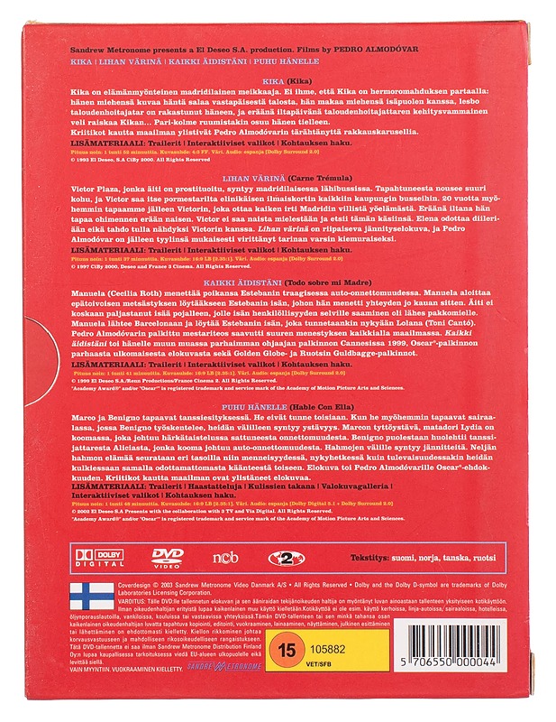 Pedro Almodovar Collection - DVD - DVD-elokuvat - 10105457632 - 1