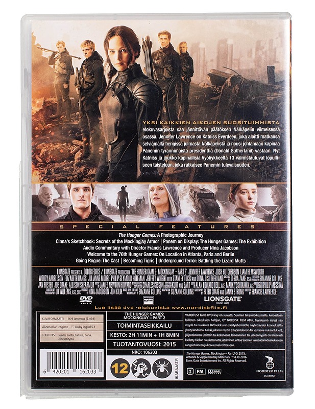 Nälkäpeli: Matkijanärhi Osa 2 - DVD - DVD-elokuvat - 10105457760 - 1