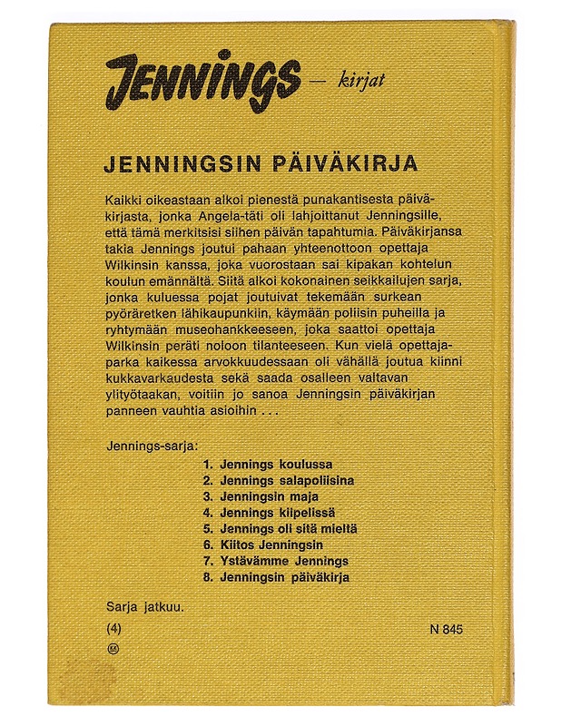 Jenningsin päiväkirja - Buckeridge, Anthony - Lastenkirjat - 10105457778 - 1
