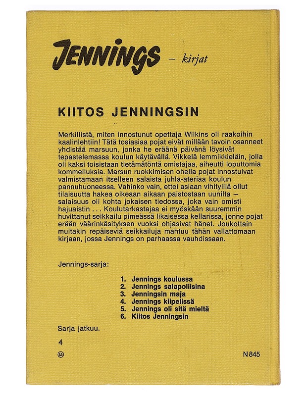 Kiitos Jenningsin - Buckeridge, Anthony - Lastenkirjat - 10105457790 - 1