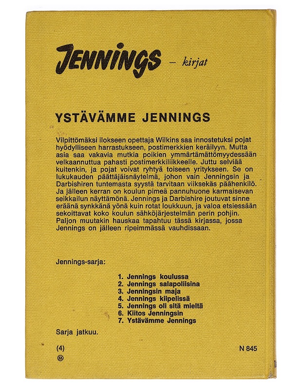 Ystävämme Jennings - Buckeridge, Anthony - Lastenkirjat - 10105457802 - 1