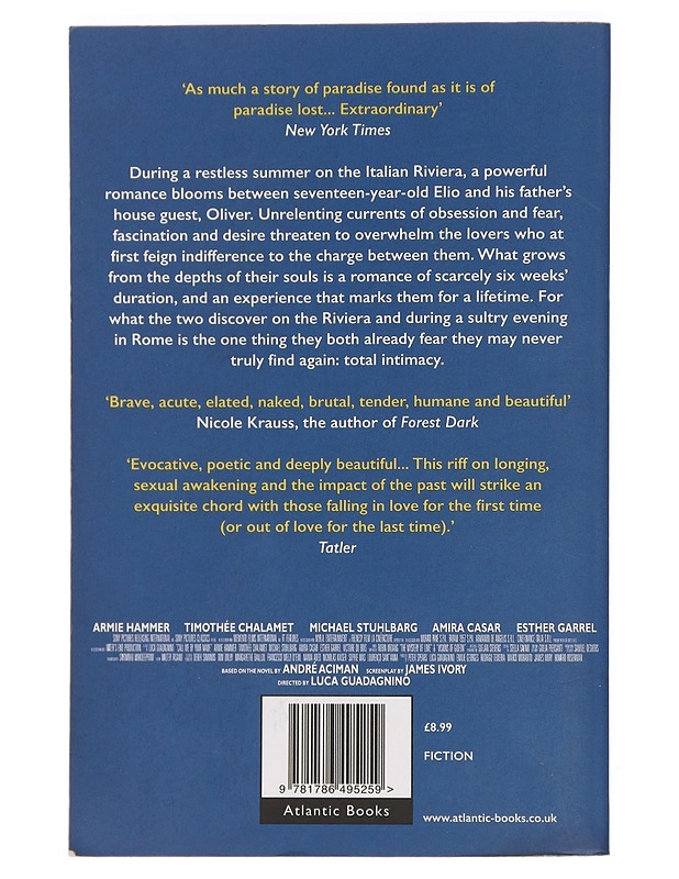 Call me by your name - André Aciman - Romaanit ja novellit - 10105457886 - 1