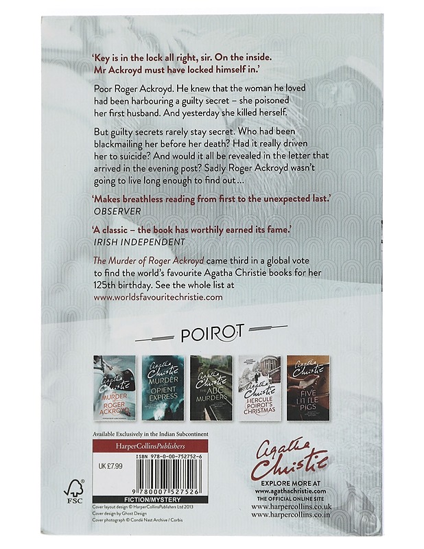 The murder of Roger Ackroyd - Christie, Agatha - Romaanit ja novellit - 10105457984 - 1