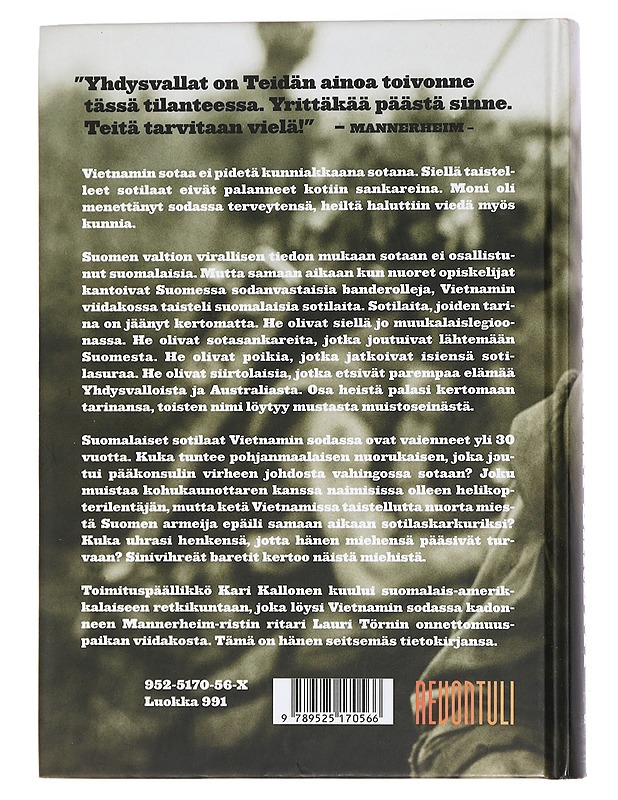 Sinivihreät baretit : suomalaiset sotilaat Vietnamin sodassa - Kari Kallonen - Elämäkerrat ja muistelmat - 10105458005 - 1