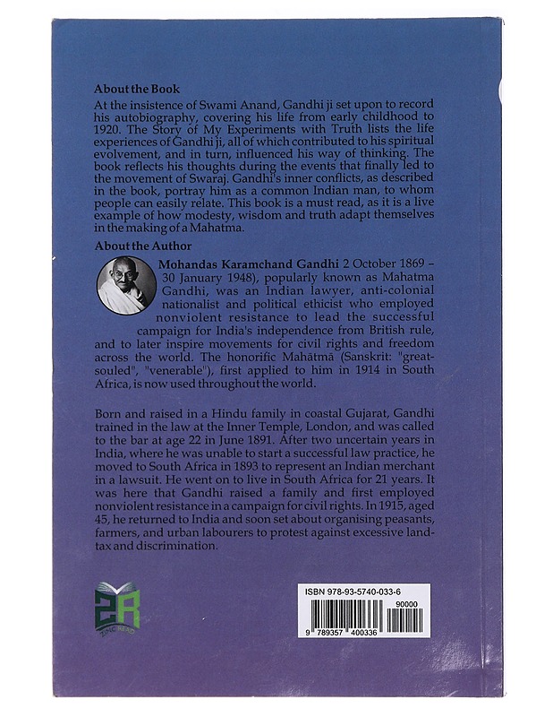 My experiments with truth - M. K. Gandhi - Elämäkerrat ja muistelmat - 10105458234 - 1