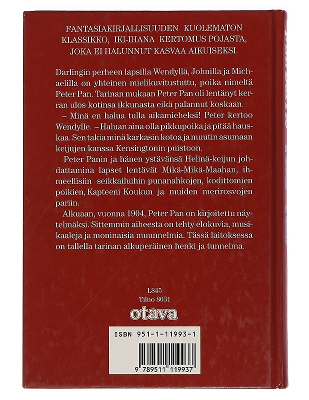 Peter Pan - Barrie, J. M. - Lastenkirjat - 10105458338 - 1