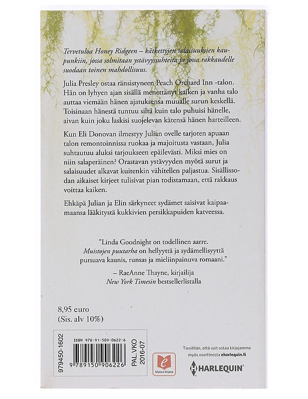 Muistojen puutarha - Goodnight, Linda - Romaanit ja novellit - 10105458334 - 1