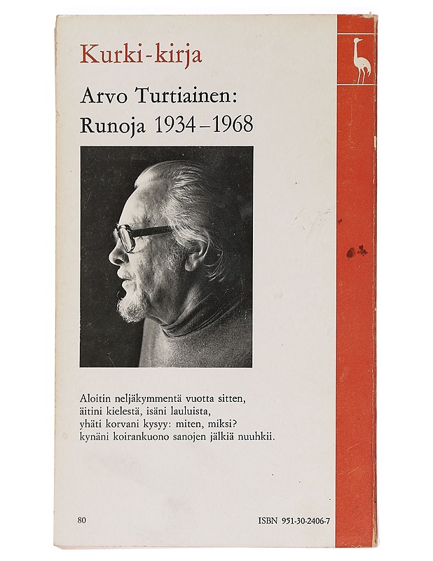 Runoja 1934-1968 - Turtiainen, Arvo - Runot ja näytelmät - 10105458335 - 1