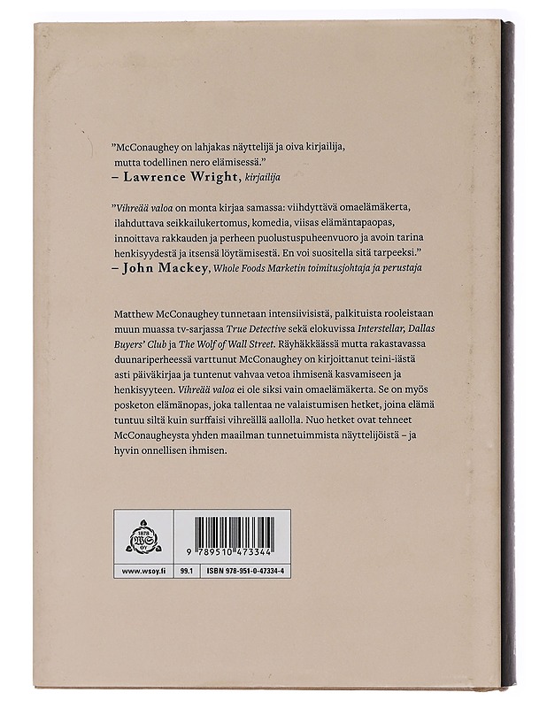 Vihreää valoa - McConaughey, Matthew - Elämäkerrat ja muistelmat - 10105458337 - 1
