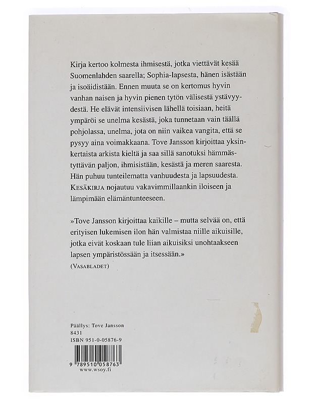 Kesäkirja - Jansson, Tove - Romaanit ja novellit - 10105458408 - 1