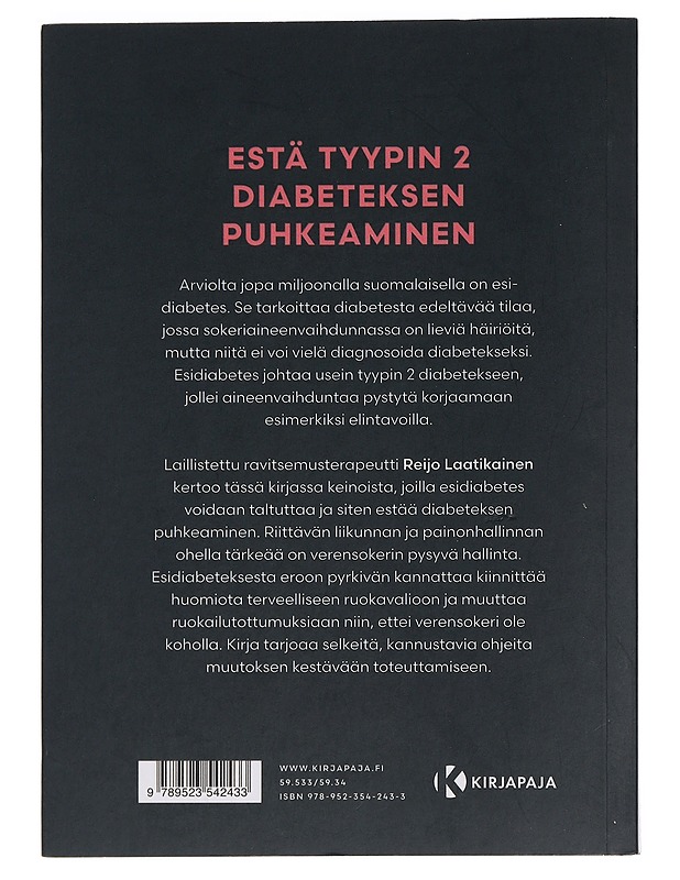 Verensokeri haltuun : eroon esidiabeteksesta - Reijo Laatikainen - Tietokirjat ja oppaat - 10105458488 - 1