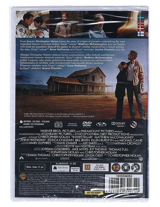 Interstellar - DVD - DVD-elokuvat - 10105458521 - 1