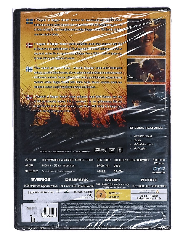 The Legend Of Bagger Vance - DVD - DVD-elokuvat - 10105458530 - 1