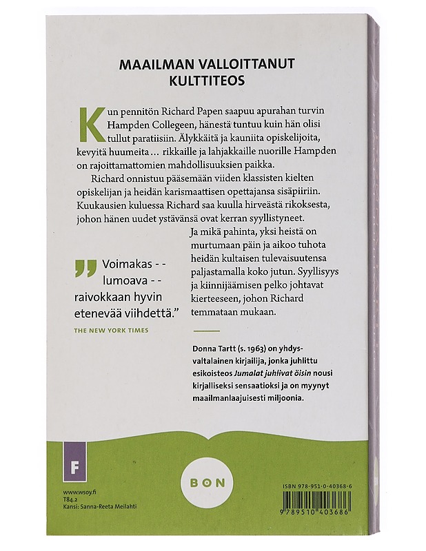 Jumalat juhlivat öisin - Tartt, Donna - Romaanit ja novellit - 10105458678 - 1