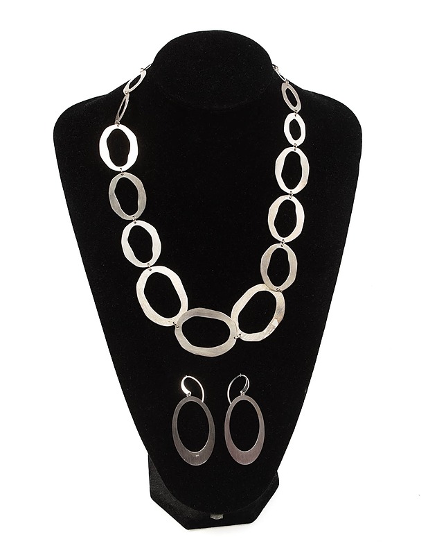 Hopeiset kaula- ja korvakorut - 3 osaa - Korut - 10105458761 - 0