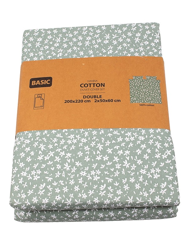 JYSK Basic Hanna Double pussilakanasetti, 200x220 cm - Liinavaatteet - 10105458775 - 0