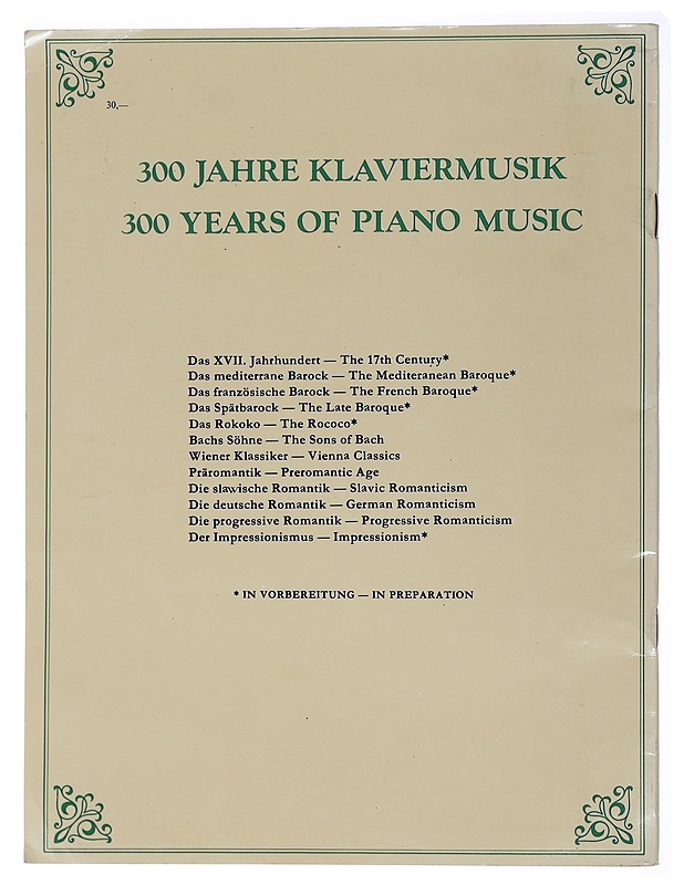 300 Years of Piano Music - Vienna Classics - Tietokirjat ja oppaat - 10105458878 - 1