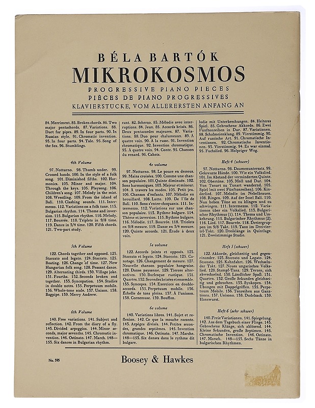 Mikrokosmos Piano Solo Vol. V - Béla Bartók - Tietokirjat ja oppaat - 10105458902 - 1