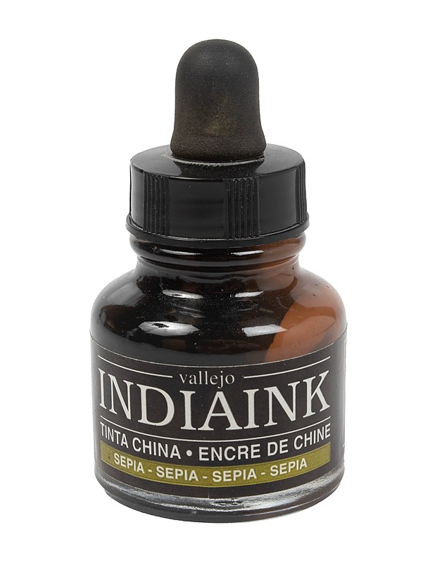VALLEJO India ink kalligrafiamuste, seepia - Askartelu - 10105458915 - 0