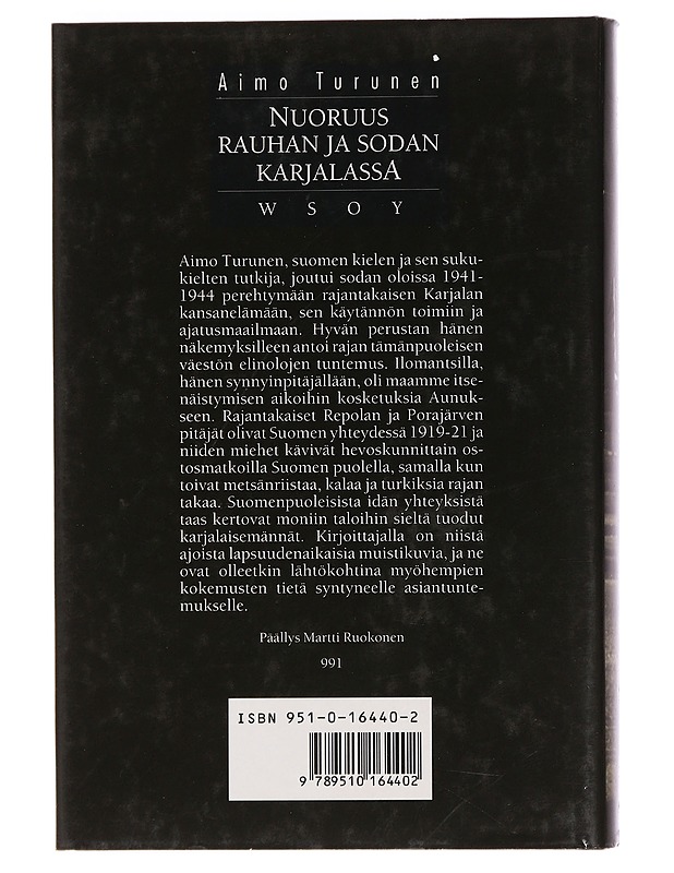 Nuoruus rauhan ja sodan Karjalassa - Aimo Turunen - Elämäkerrat ja muistelmat - 10105459011 - 1