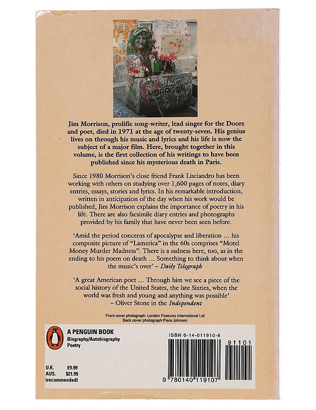 Wilderness : the lost writings of Jim Morrison. Volume I - Jim Morrison - Harrastekirjat - 10105459093 - 1