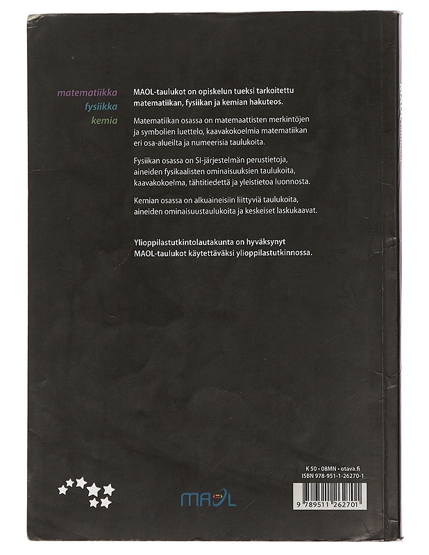 MAOL-taulukot : matematiikka, fysiikka, kemia - Seppänen, Raimo - Tietokirjat ja oppaat - 10105459537 - 1