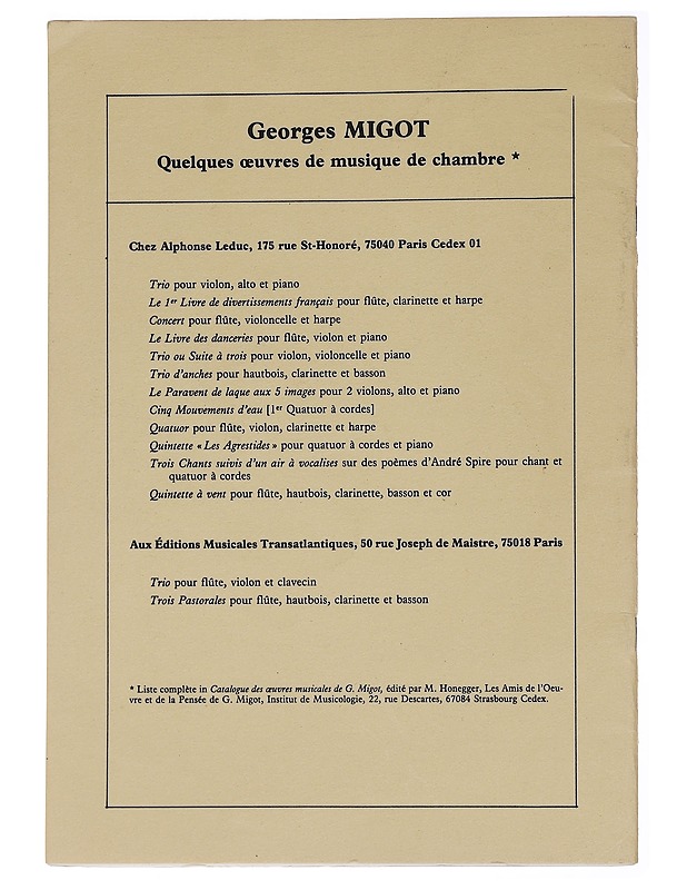 Trio A Cordes - Honegger, Marc - Musiikki- ja elokuvakirjat - 10105459788 - 1