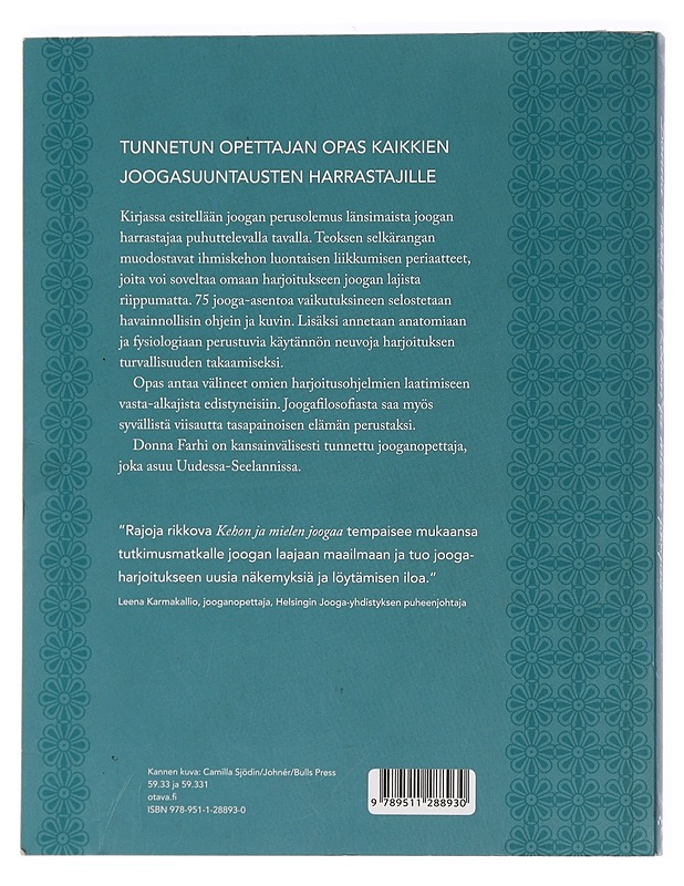 Kehon ja mielen joogaa - Farhi, Donna - Harrastekirjat - 10105459812 - 1