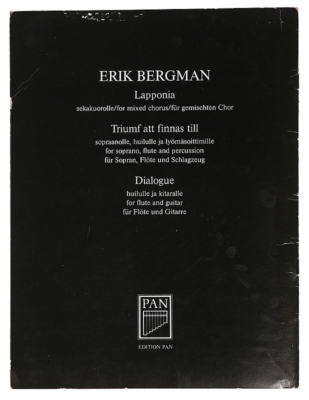 Dialogue for flute and guitar - Bergman, Erik - Musiikki- ja elokuvakirjat - 10105459912 - 1