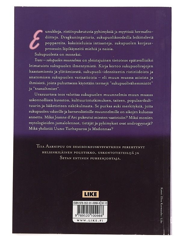Trans : sukupuolen muunnelmia - Tiia Aarnipuu - Historiakirjat - 10105459937 - 1