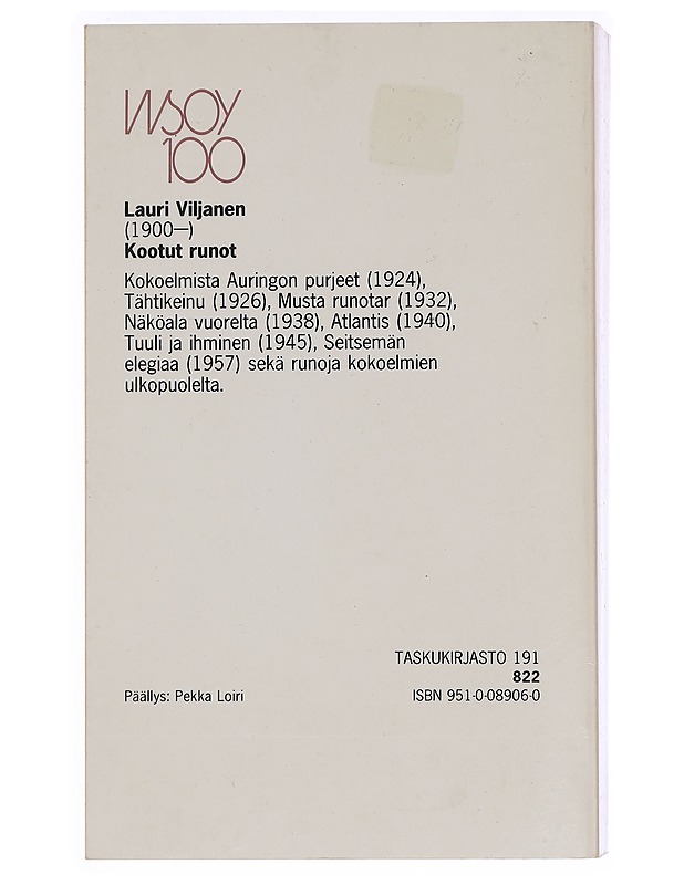 Kootut runot - Lauri Viljanen - Romaanit ja novellit - 10105459956 - 1