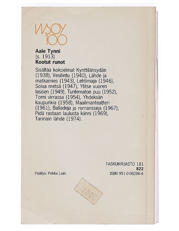 Kootut runot - Aale Tynni - Romaanit ja novellit - 10105459969 - 1