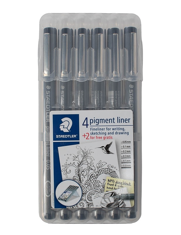 STAEDTLER Pigment liner kynäsetti, 6 osaa - Askartelu - 10105460001 - 0