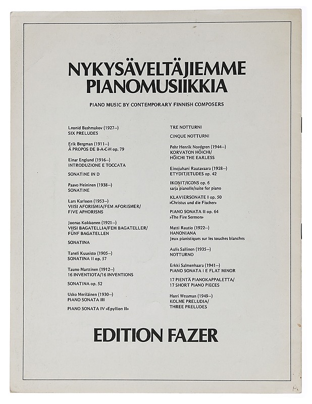 Viisi helppoa Pianokappaletta - Wessman, Harri - Musiikki- ja elokuvakirjat - 10105460057 - 1