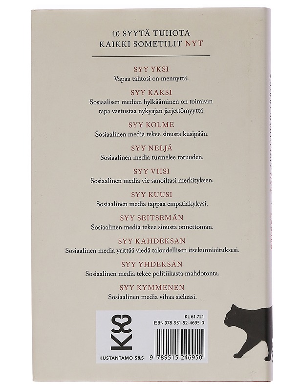 10 syytä tuhota kaikki sometilit nyt - Lanier, Jaron - Tietokirjat ja oppaat - 10105460142 - 1