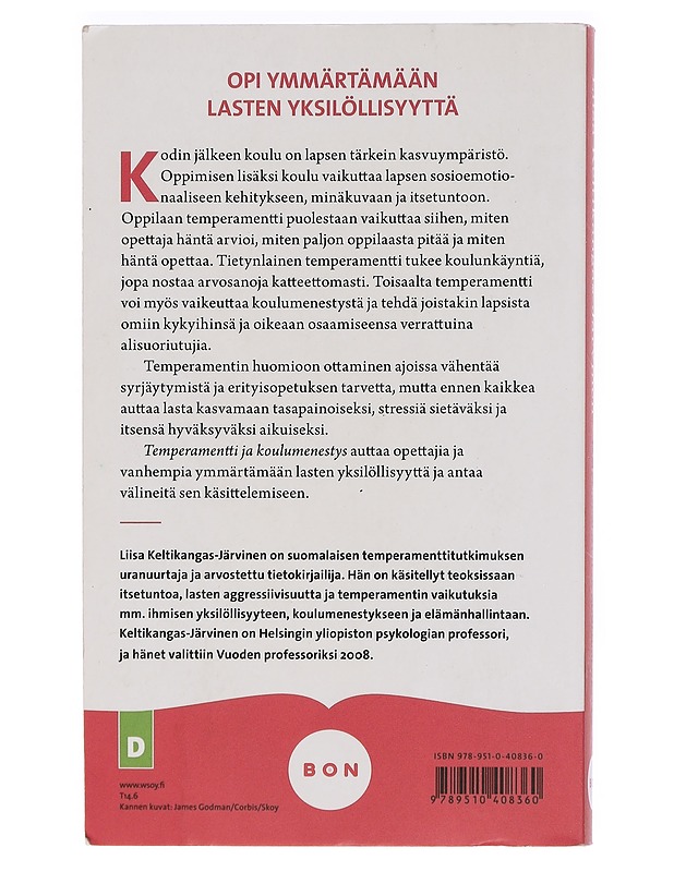 Temperamentti ja koulumenestys - Liisa Keltikangas-Järvinen - Romaanit ja novellit - 10105460166 - 1