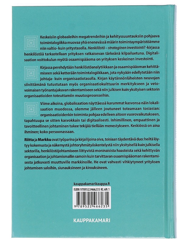 Henkilöstö - strateginen investointi? - Kaijala, Markku - Tietokirjat ja oppaat - 10105460191 - 1