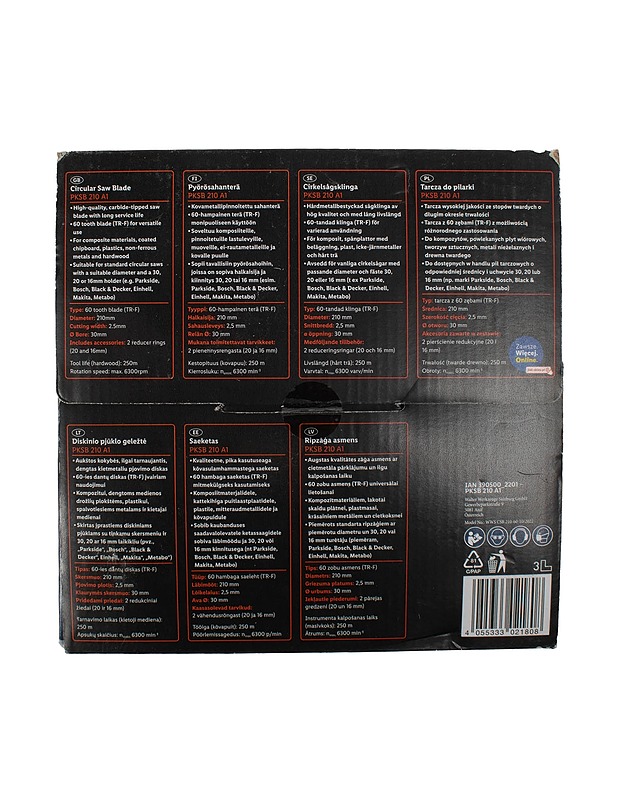 PARKSIDE PKSB 210 A1 pyörösahanterä - Muut urheiluvälineet ja vapaa-aika - 10105460245 - 1