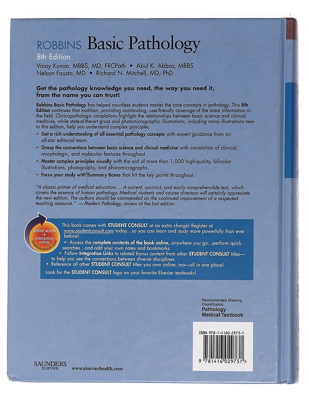 Robbins basic pathology - Kumar, Vinay - Tietokirjat ja oppaat - 10105460260 - 1