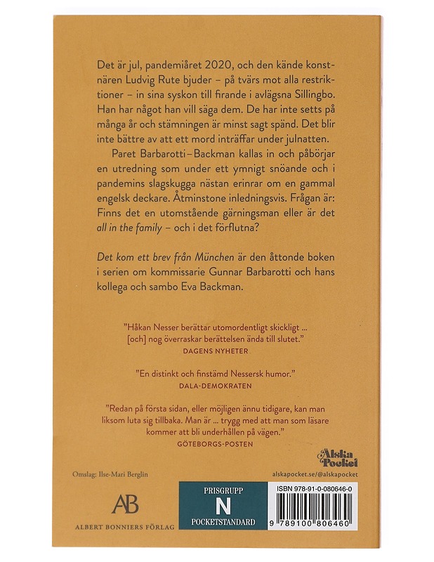 Det kom ett brev från München : roman - Håkan Nesser - Romaanit ja novellit - 10105460261 - 1