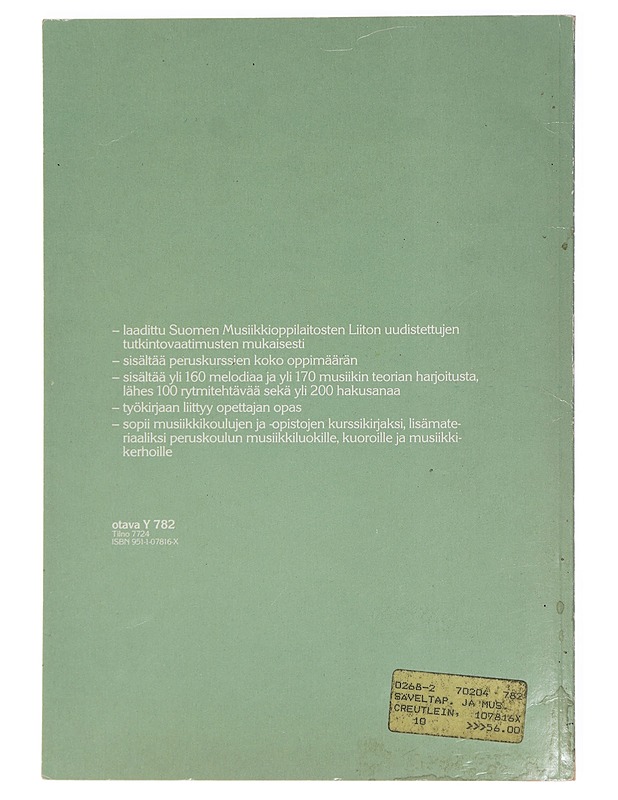 Säveltapailun ja musiikin teorian peruskurssit 1-3 - Timo Von Creutlein - Musiikki- ja elokuvakirjat - 10105460340 - 1