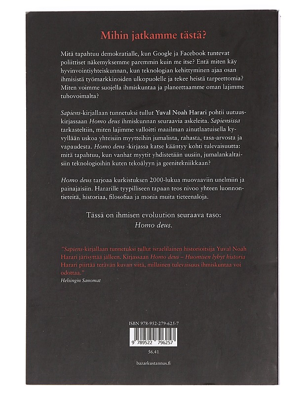 Homo Deus : huomisen lyhyt historia - Harari, Yuval Noah - Tietokirjat ja oppaat - 10105460677 - 1