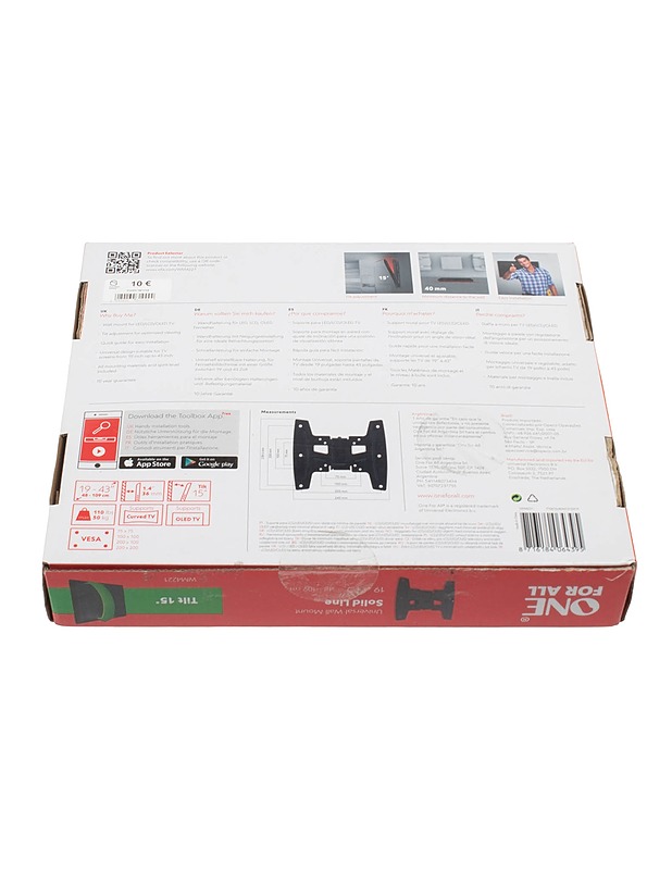 One for All, Solid Line Universal Wall Mount seinäteline - Muut urheiluvälineet ja vapaa-aika - 10105460729 - 1