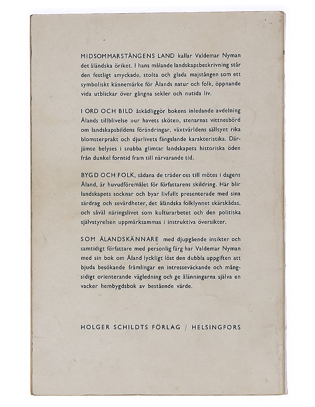 Åland : Midsommarstångens Land  - Valdemar Nyman - Tietokirjat ja oppaat - 10105460915 - 1