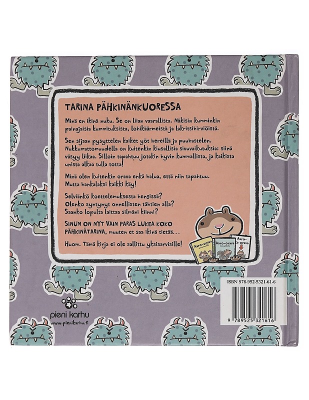 Aaro-orava ei saa unta - Watt, Mélanie - Lastenkirjat - 10105461107 - 1