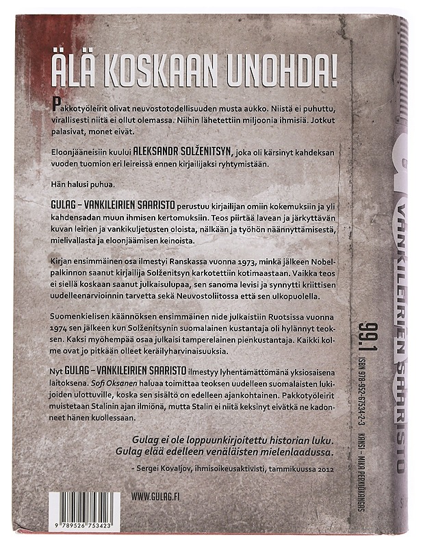 Gulag : vankileirien saaristo - Solzenitsyn, Aleksandr - Elämäkerrat ja muistelmat - 10105461282 - 1