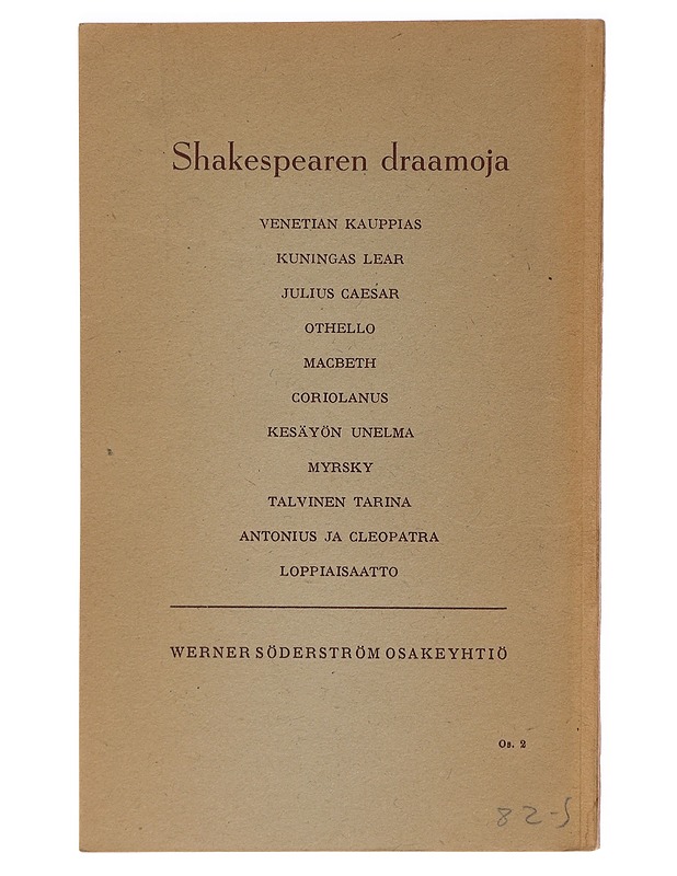 Kesäyön unelma - Shakespeare, William - Romaanit ja novellit - 10105461422 - 1